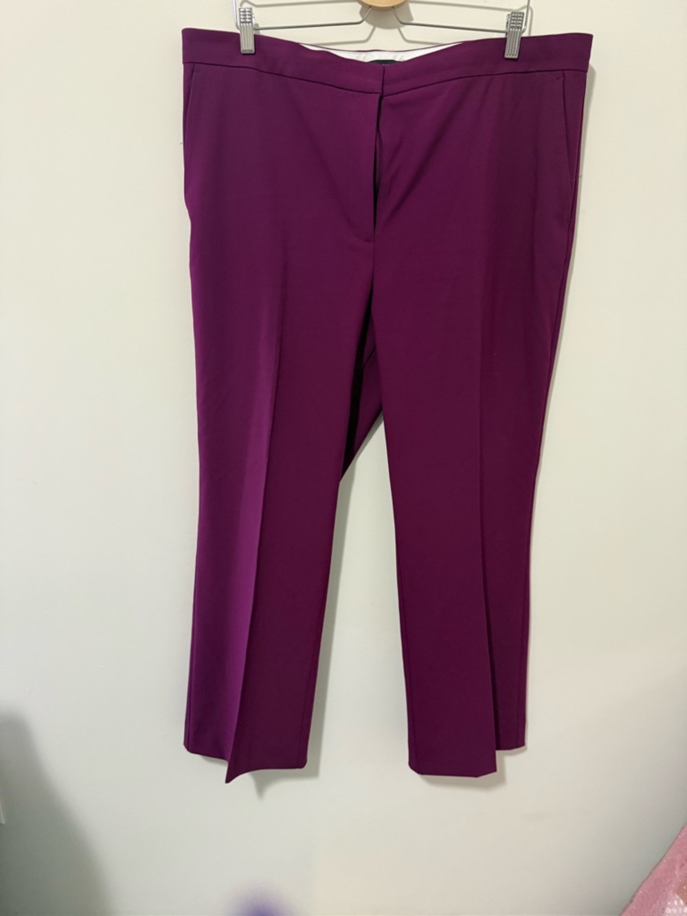 Ann Taylor Plum Straight-Leg Trousers